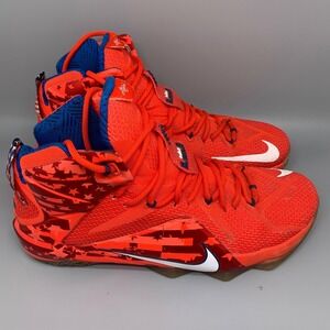 Nike LeBron 12 Independence Day Red Blue Basketball Shoes 684593-616 Men's Sz 12